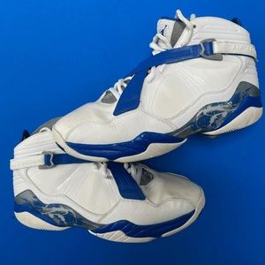 Nike Air Jordan 8.0 Size 12 White/Royal Blue/Silver 467807-102
